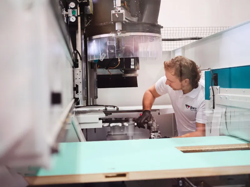 BMC Tooling technician setting up tooling on a CNC machining centre